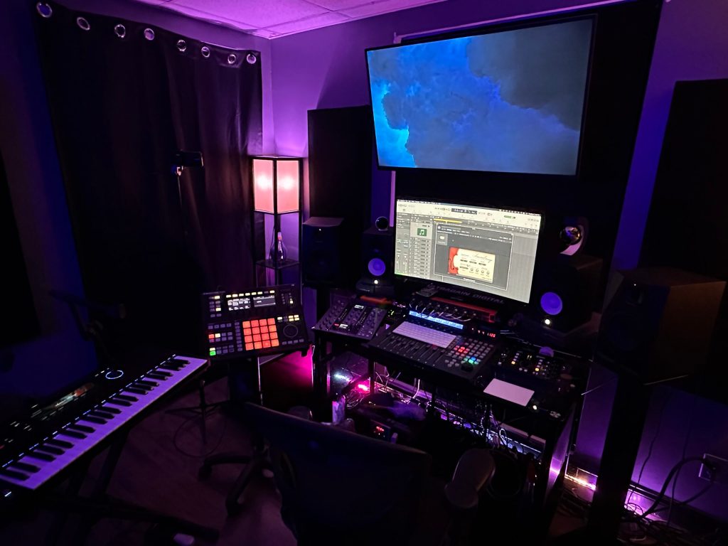 Blue Sky Recording Studios control room and recording setup